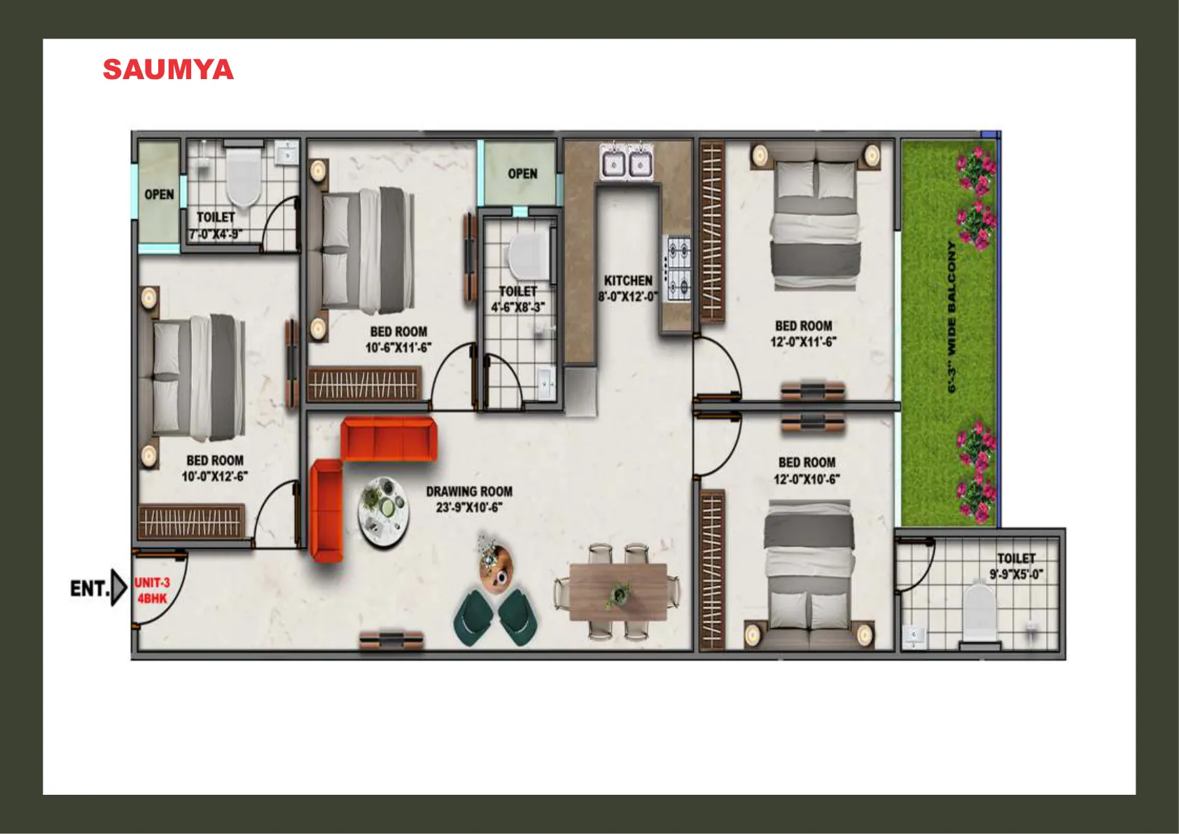 Unit-3 4BHK Plan
