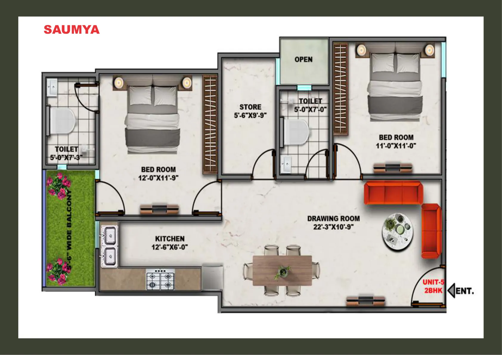 Unit-5 2BHK Plan